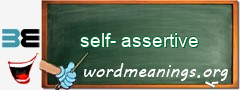WordMeaning blackboard for self-assertive